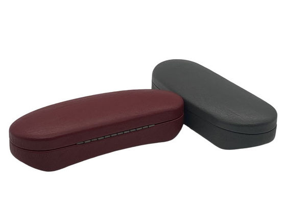 Red Durable Clamshell Metal Eyeglass Case Fancy Shape