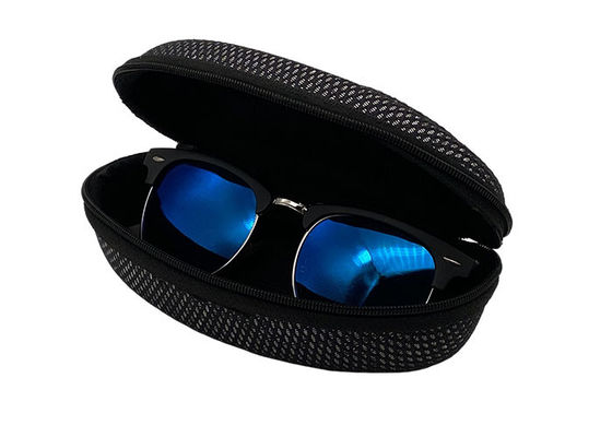 Portable Hard Shell EVA Glasses Case , Oxford Fabric Zippered Glasses Case