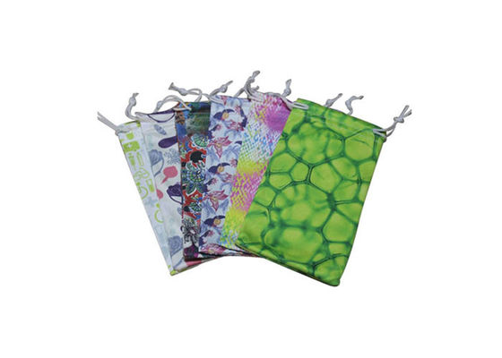 Custom Printed Microfiber Cloth Pouch , Drawstring Microfiber Eyeglass Pouch