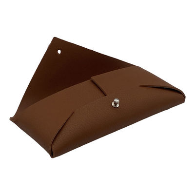 Foldable Fancy Polyurethane Brown Leather Glasses Case Soft Pouch For Men'S