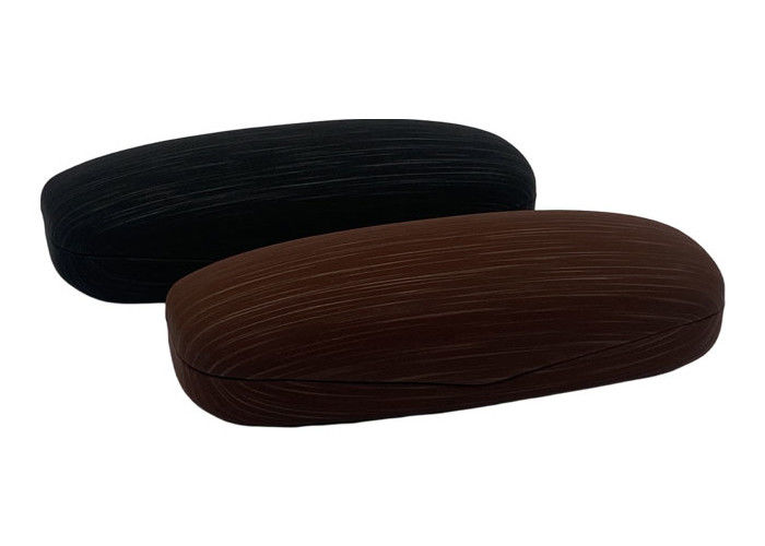 Dark Brown Metal Glasses Case , Clamshell Glasses Case For Kids